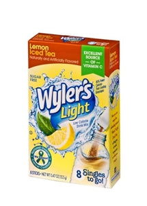 Wylers Light Lemon Iced Tea Drink Mix Singles To Go-8 Count-12/Case