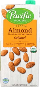 Pacific Foods Organic Original Almond Milk-32 fl oz.s-12/Case