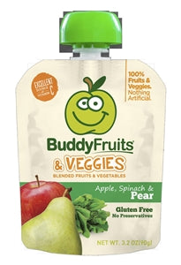 Buddy Fruits Veggies Spinach & Pear-3.2 oz.-18/Case