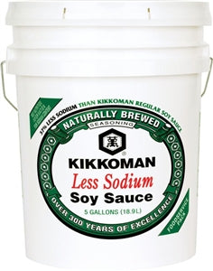 Kikkoman Less Sodium Soy Sauce-5 Gallon-1/Case