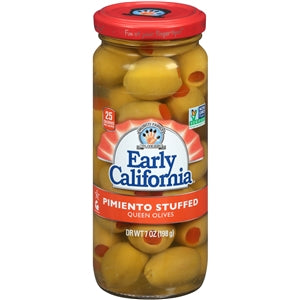 Early California Pimento Stuffed Queen Olives Jar-7 oz.-12/Case