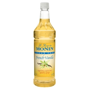 Monin Sugar-Free French Vanilla Syrup-1 Liter-4/Case