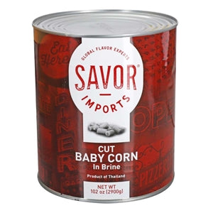 Savor Imports Cut Baby Corn-6.75 lb.-6/Case
