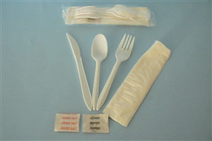 Goldmax Wrapped Knife-Fork-Spoon-Napkin W/ Salt & Pepper Kit-250 Each-1/Case