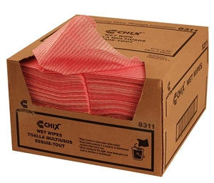 Chix Wet Wipes Pink Wavy Line-1 Piece-200/Box-1/Case