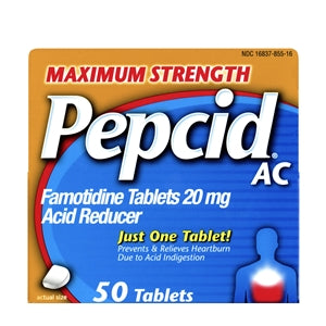 Pepcid Ac Maximum Strength Acid Reducer Tablets-50 Count-3/Box-8/Case