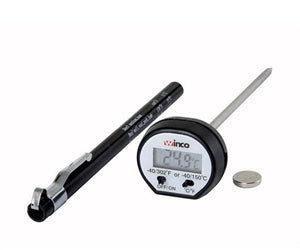 Winco 4.75 Inch 15/16 Lcd Digital Probe Black Thermometer-1 Each
