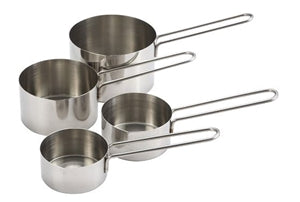Winco 4 Piece Stainless Steel Measuring Cup Set-1 Each