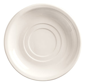 World Tableware Inc. Porcelana Rolled Edge Narrow Rim Double Well Saucer 5.5" - Bright White 36/Case