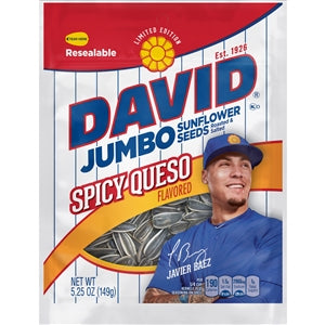 David Spicy Queso Jumbo Sunflower Seeds-5.25 oz.-12/Case
