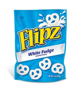 Flipz Pretzels Chocolate Covered White Fudge Stand Up Pouch-7.5 oz.-8/Case