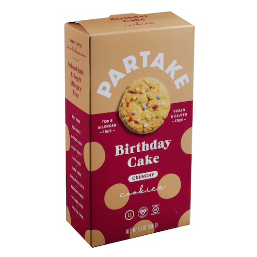 Partake Foods Crunchy Birthday Cake Cookies-0.34 lb.-6/Case