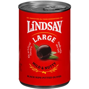 Lindsay Black Pitted Large Domestic Olives Canned-6 oz.-24/Case