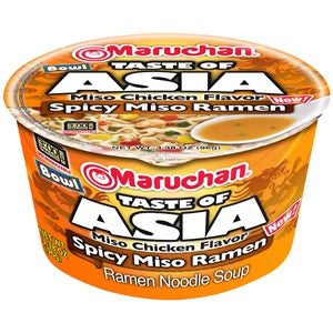 Maruchan Miso Chicken Flavored Spicy Miso Ramen Noodle Soup-3.38 oz.-6/Case