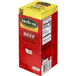 Herb Ox Sodium Free Instant Beef Broth-300 Count-1/Case