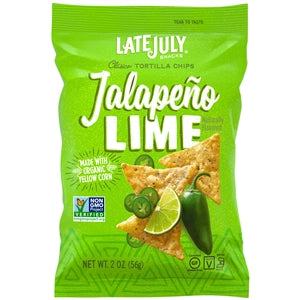 Late July Tortilla Chips Clasico Jalapeno Lime-2 oz.-6/Case