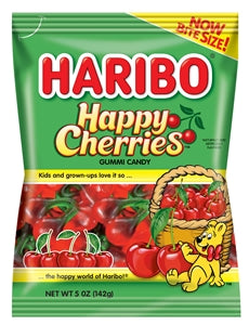 Haribo Twin Cherries Gummy Candy-5 oz.-12/Case