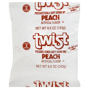 Kraft Twist Peach Soft Drink Mix-8.6 oz.-12/Case