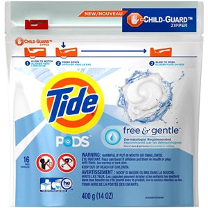 Tide Free & Gentle Laundry Detergent Liquid Pod-12 oz.-6/Case