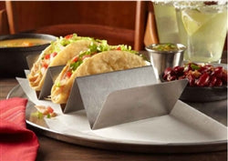 American Metalcraft 2 Or 3 Compartment Stainless Steel 4 Inch X 8 Inch X 2 Inch Brushed Finish Taco Holder-1 Each