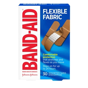 Band Aid Flexible Fabric Assorted Bandages Box-30 Count-6/Box-4/Case