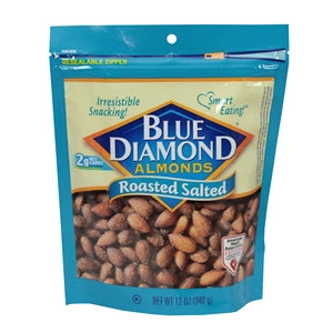 Blue Diamond Almonds Almonds Roasted Salted 12 oz.-12 oz.-6/Case