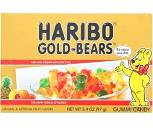 Haribo Gold-Bears Theater Box-3.4 oz.-12/Case