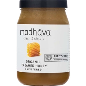 Madhava Organic Very Raw Honey Jar-22 oz.-6/Case