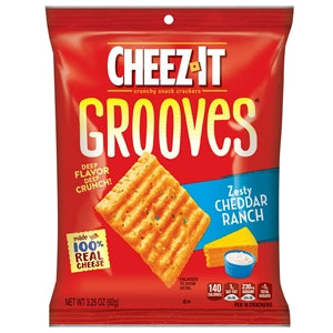 Cheez-It Grooves Zesty Cheddar Ranch Crackers-3.25 oz.-6/Case