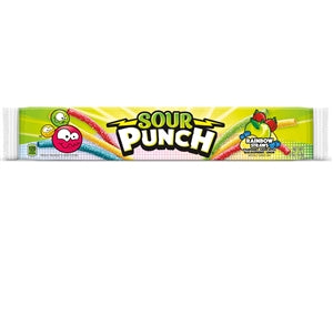 Sour Punch Rainbow Straws Gummy Candy-2 oz.-24/Box-12/Case