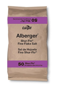 Cargill Salt Fine Flake Shurflo Alberger Non-Iodized-50 lb.