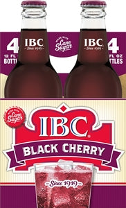 Ibc Black Cherry Soda With Sugar Glass Bottle-12 fl oz.-4/Box-6/Case