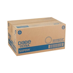 Dixie Ultra-R- 8.5 Inch White Ultra Heavy Weight Paper Plate-125 Count-4/Case