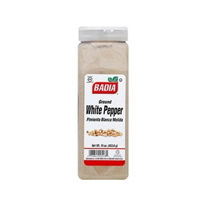 Badia Ground White Pepper-16 oz.-6/Case