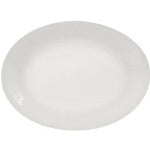 World Tableware Porcelana Coupe Rolled Edge Oval Platter 13.5" X 10"- Bright White-12 Each-1/Case