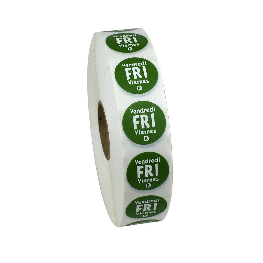 National Checking .75 Inch Circle Trilingual Removable Green Friday Label-2000 Each