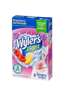 Wylers Light Raspberry Lemonade Drink Mix Singles To Go-8 Count-12/Case