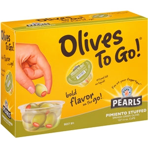 Pearls Pimento Stuffed Manzanilla Olives To Go-1.6 oz.-12/Box-8/Case