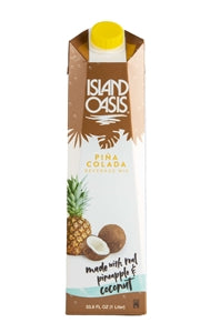 Island Oasis Aseptic Pina Colada Frozen Drink And Smoothie Cocktail Mixer-1 Liter-12/Case