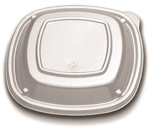 D & W Fine Pack Forum 7" Clear-Low Dome-Vented-Square Lid-54 Each-54/Box-8/Case