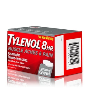 Tylenol 8 Hour Caplets-100 Count-3/Box-16/Case