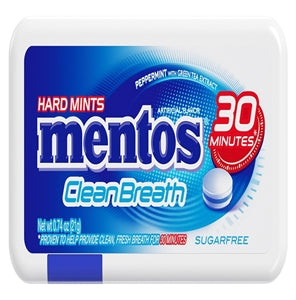 Mentos Hard Mints Clean Breath Peppermint-0.74 oz.-12/Box-12/Case