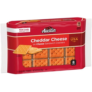 Austin Cheese On Cheese Crackers-1.38 oz.-8/Box-12/Case