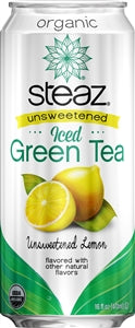 Steaz Iced Tea Organic Unsweetened Lemon-16 fl oz.-12/Case