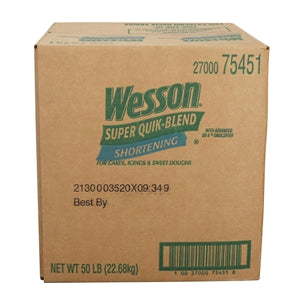 Wesson Super Quick Blend Fry Shortening-50 lb.-1/Case