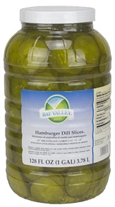 Bay Valley Dill Hamburger 614-678 Count 1/8 Smooth Pickle Slice Bulk-1 Gallon-4/Case