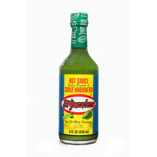 El Yucateco Green Chile Habanero Hot Sauce Bottle-8 fl oz.-12/Case