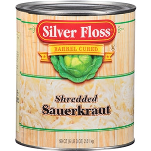 Silver Floss Vegetable Shredded Sauerkraut Canned-99 oz.-6/Case