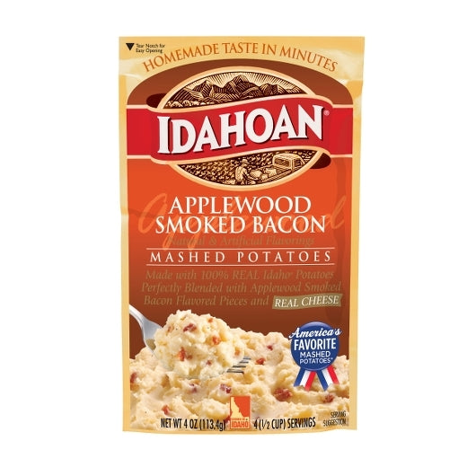 Idahoan Mashed Potatoes Applewood Smoked Bacon Pouch 12/4 Oz.