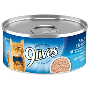 9 Lives Meaty Pate Ocean Whitefish Cat Food Singles-5.5 oz.-24/Case